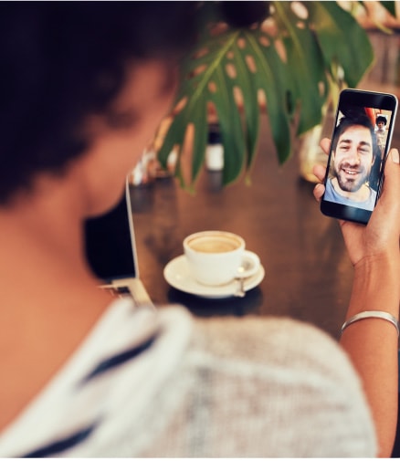 A person using a mobile phone