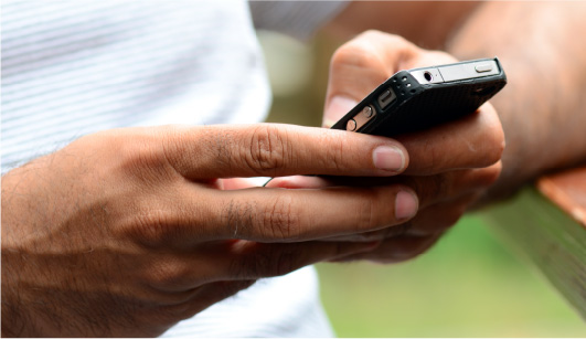 Person using a mobile phone