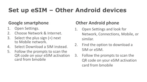 Illustrated setup paths for Google Pixel and other Android devices